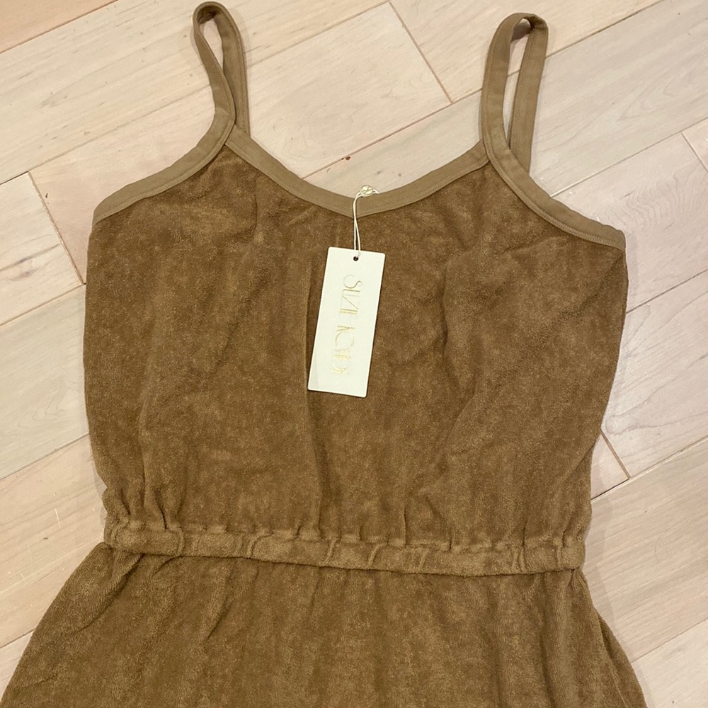 Suzie Kondi organic terry cotton Tank dress in Teddy brown - Picture 3 of 9
